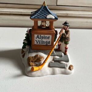 Dept 56 Alpenhorn Player # 56182 Alpine Village Sign ALPINE VILLAGE retired